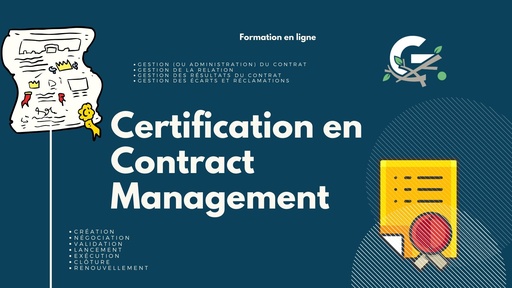Certification en Contract Management